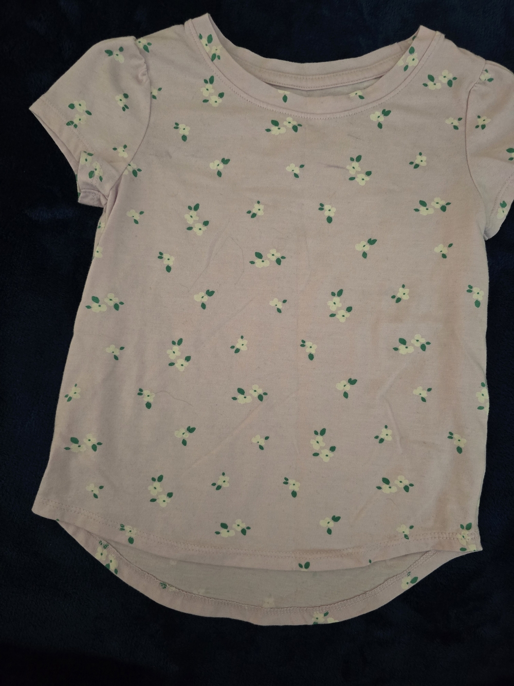 Cat & Jack Light Pink Short Sleeve Tee with Tiny Floral Print